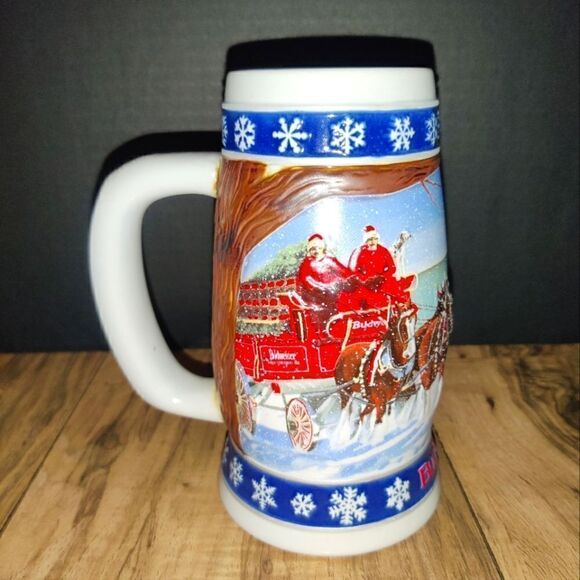 Budweiser Limited Edition Holiday Stein Vintage 1995 Lighting the Way Home - Picture 5 of 8